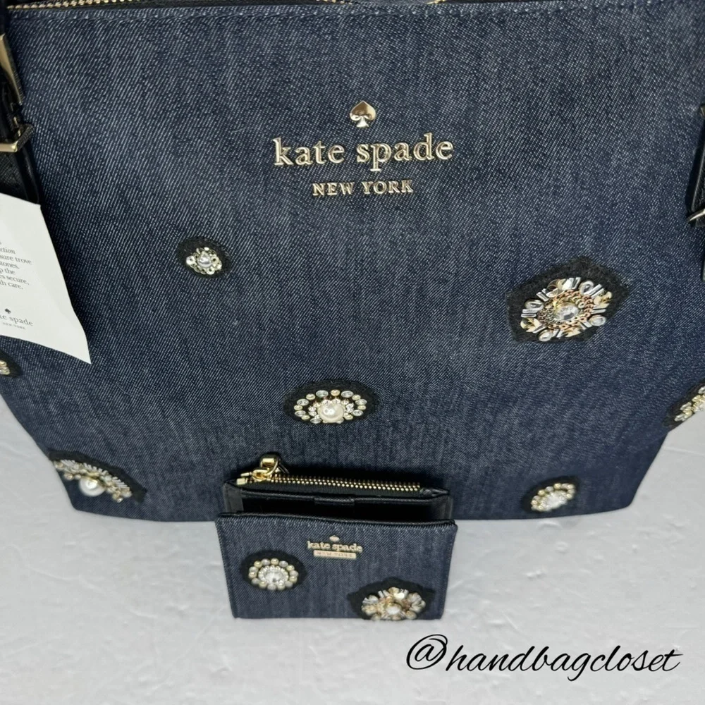 Kate Spade Navy Embellished Tote Bag
